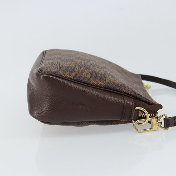 LOUIS VUITTON Damier Ebene Trousse Makeup Pouch N51982 LV Auth 164083A
