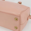 SAINT LAURENT Baby Duffel Hand Bag Leather Pink Gold 330958 Auth 164086V-10