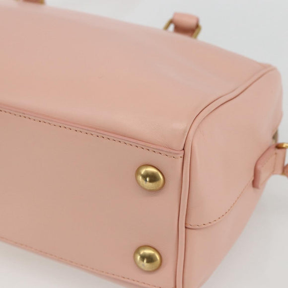 SAINT LAURENT Baby Duffel Hand Bag Leather Pink Gold 330958 Auth 164086V