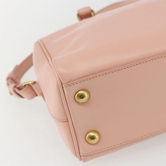 SAINT LAURENT Baby Duffel Hand Bag Leather Pink Gold 330958 Auth 164086V