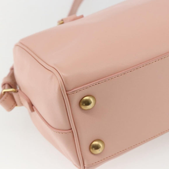 SAINT LAURENT Baby Duffel Hand Bag Leather Pink Gold 330958 Auth 164086V