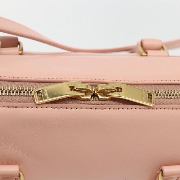 SAINT LAURENT Baby Duffel Hand Bag Leather Pink Gold 330958 Auth 164086V