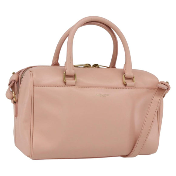 SAINT LAURENT Baby Duffel Hand Bag Leather Pink Gold 330958 Auth 164086V