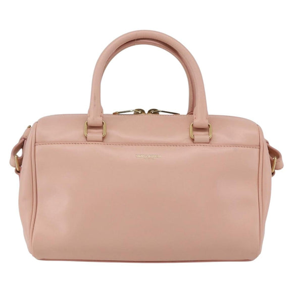 SAINT LAURENT Baby Duffel Hand Bag Leather Pink Gold 330958 Auth 164086V