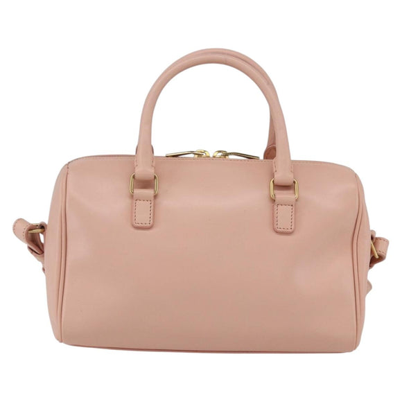 SAINT LAURENT Baby Duffel Hand Bag Leather Pink Gold 330958 Auth 164086V