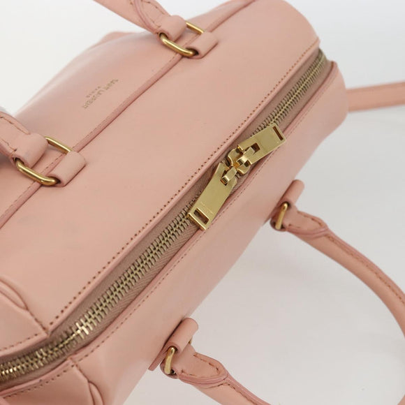 SAINT LAURENT Baby Duffel Hand Bag Leather Pink Gold 330958 Auth 164086V