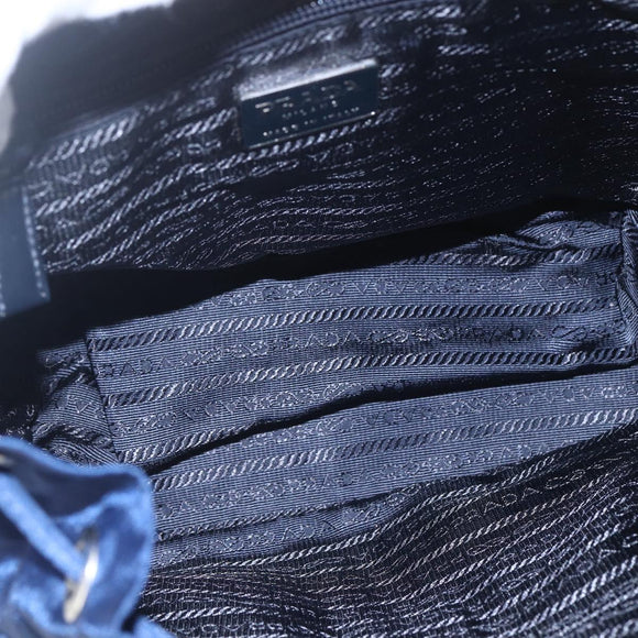 PRADA Backpack Nylon Navy Silver Auth 164098V