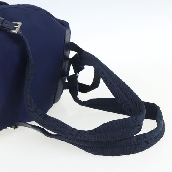 PRADA Backpack Nylon Navy Silver Auth 164098V