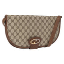 GUCCI GG Supreme Shoulder Bag PVC Beige Gold Auth 164102-1
