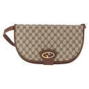 GUCCI GG Supreme Shoulder Bag PVC Beige Gold Auth 164102-13