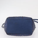 Jimmy Choo Studs Hand Bag Leather 2way Blue Silver Auth 164105-6