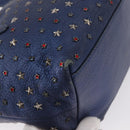 Jimmy Choo Studs Hand Bag Leather 2way Blue Silver Auth 164105-17