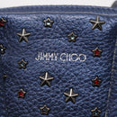 Jimmy Choo Studs Hand Bag Leather 2way Blue Silver Auth 164105-19