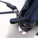 Jimmy Choo Studs Hand Bag Leather 2way Blue Silver Auth 164105-11
