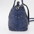 Jimmy Choo Studs Hand Bag Leather 2way Blue Silver Auth 164105-5