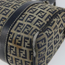 FENDI Zucchino Canvas Hand Bag Navy Silver Auth 164113-10