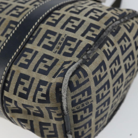 FENDI Zucchino Canvas Handtasche Marineblau Silber Original 164113