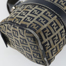 FENDI Zucchino Canvas Hand Bag Navy Silver Auth 164113-13