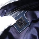 FENDI Zucchino Canvas Hand Bag Navy Silver Auth 164113-16