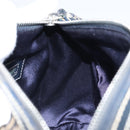 FENDI Zucchino Canvas Hand Bag Navy Silver Auth 164113-18