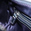 FENDI Zucchino Canvas Hand Bag Navy Silver Auth 164113-20