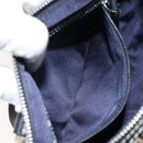 FENDI Zucchino Canvas Hand Bag Navy Silver Auth 164113-21