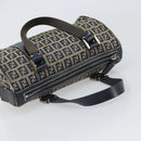 FENDI Zucchino Canvas Hand Bag Navy Silver Auth 164113-6