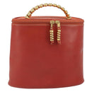 LOEWE Vanity Velazquez Hand Bag Leather Red Gold Auth 164114-1