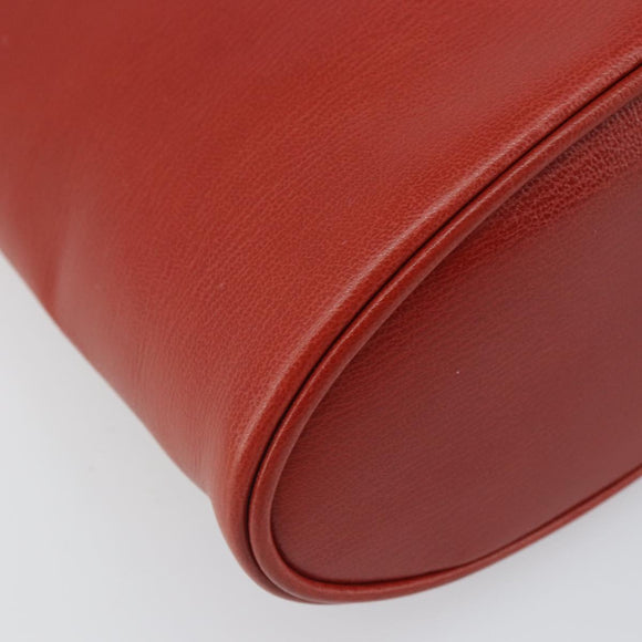 LOEWE Vanity Velazquez Hand Bag Leather Red Gold Auth 164114