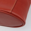 LOEWE Vanity Velazquez Hand Bag Leather Red Gold Auth 164114-15