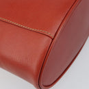 LOEWE Vanity Velazquez Hand Bag Leather Red Gold Auth 164114-16