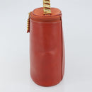 LOEWE Vanity Velazquez Hand Bag Leather Red Gold Auth 164114-4