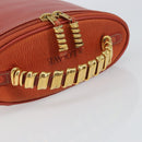 LOEWE Vanity Velazquez Hand Bag Leather Red Gold Auth 164114-7