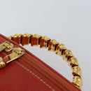 LOEWE Vanity Velazquez Hand Bag Leather Red Gold Auth 164114-8
