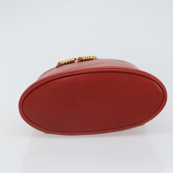 LOEWE Vanity Velazquez Hand Bag Leather Red Gold Auth 164114