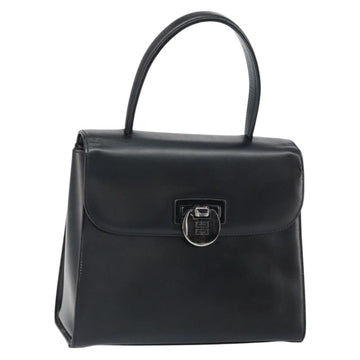GIVENCHY Hand Bag Leather Black Auth 164116