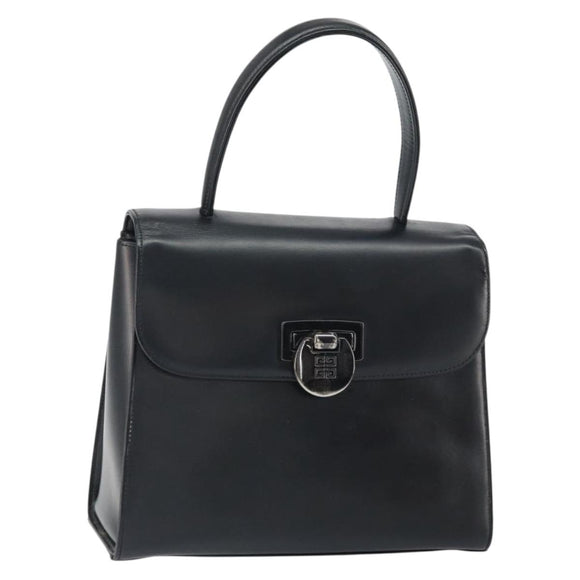 GIVENCHY Hand Bag Leather Black Auth 164116