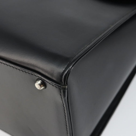 GIVENCHY Hand Bag Leather Black Auth 164116