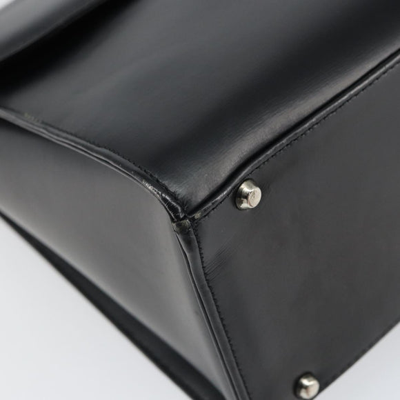 GIVENCHY Hand Bag Leather Black Auth 164116