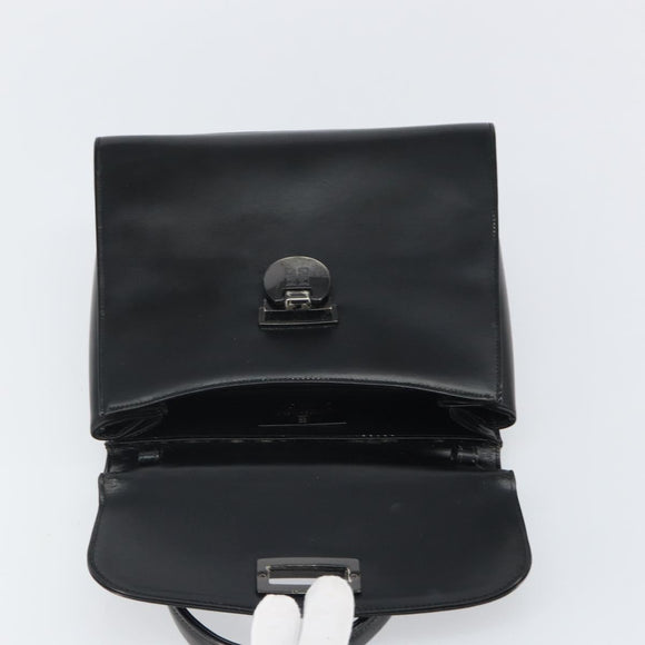 GIVENCHY Hand Bag Leather Black Auth 164116