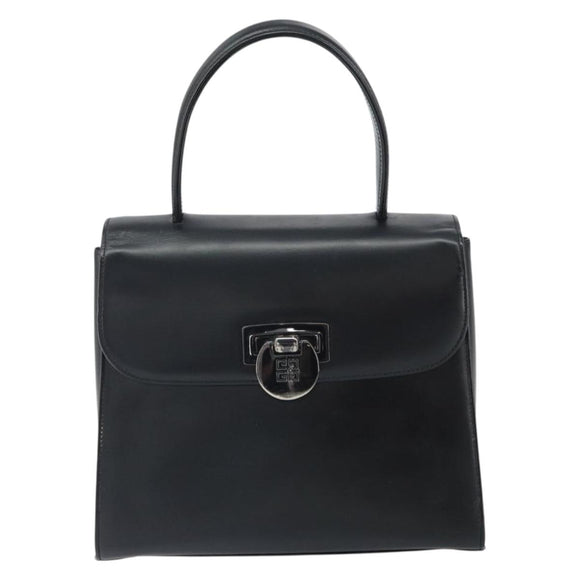 GIVENCHY Hand Bag Leather Black Auth 164116