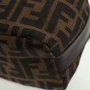 FENDI Zucca Canvas Vanity Hand Bag Black Brown Auth 164118V-11