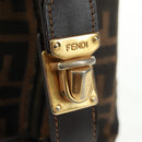 FENDI Zucca Canvas Vanity Hand Bag Black Brown Auth 164118V-12