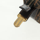 FENDI Zucca Canvas Vanity Hand Bag Black Brown Auth 164118V-14