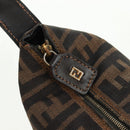 FENDI Zucca Canvas Vanity Hand Bag Black Brown Auth 164118V-15