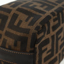 FENDI Zucca Canvas Vanity Hand Bag Black Brown Auth 164118V-8