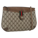 GUCCI GG Supreme Web Sherry Line Bag PVC Beige Gold 904 02 026 Auth 164122-1