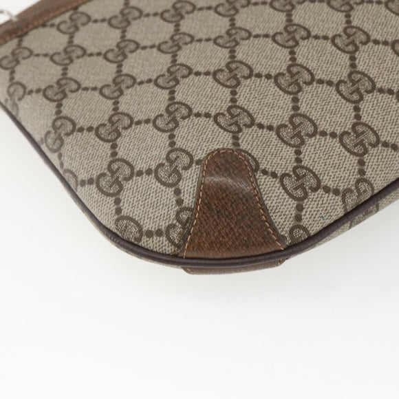 GUCCI GG Supreme Web Sherry Line Bag PVC Beige Gold 904 02 026 Auth 164122