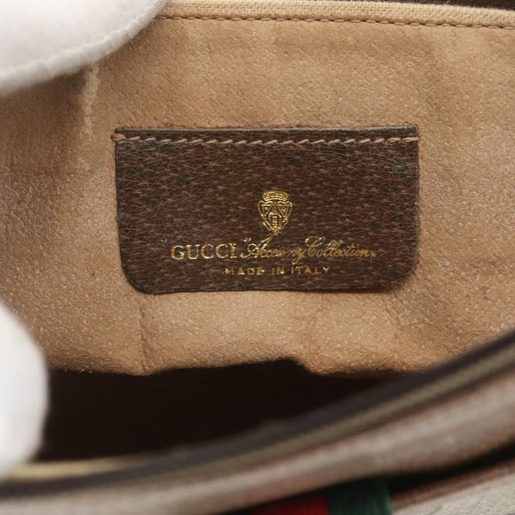 GUCCI GG Supreme Web Sherry Line Bag PVC Beige Gold 904 02 026 Auth 164122