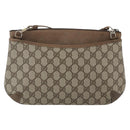 GUCCI GG Supreme Web Sherry Line Bag PVC Beige Gold 904 02 026 Auth 164122-3